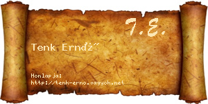 Tenk Ernő névjegykártya